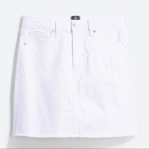 Just Black, size small, white denim miniskirt